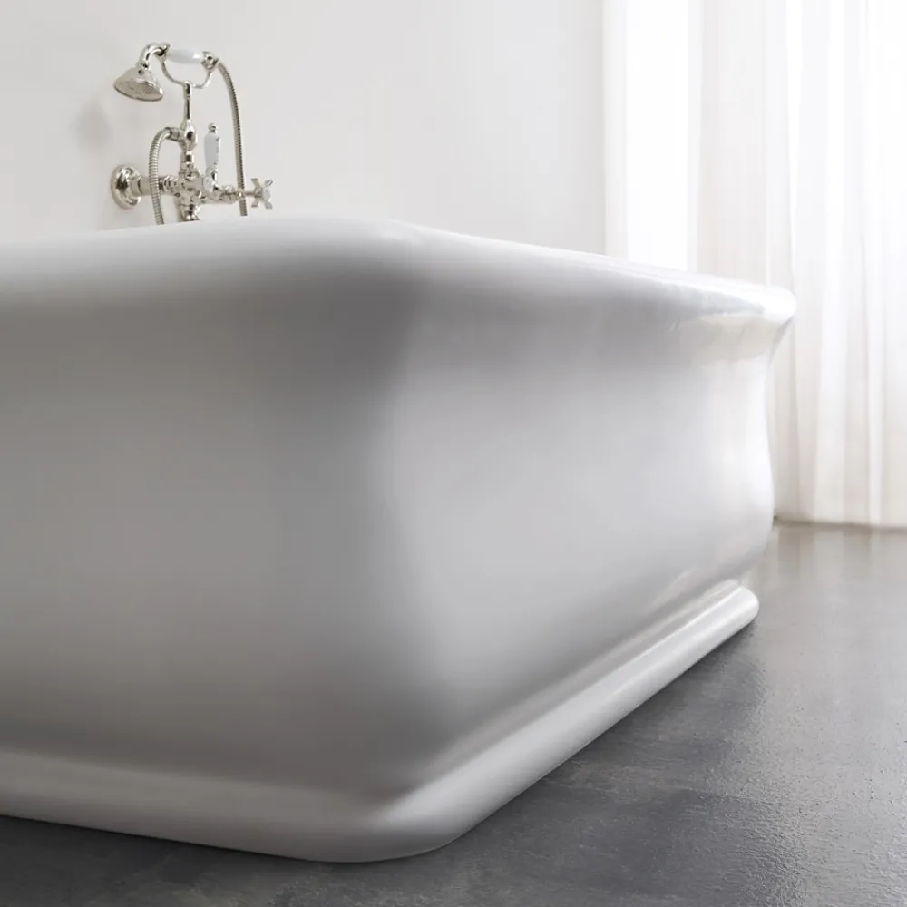 Viadurini Bathroom Freistehende Badewannen-Rechteckige Badewanne mit fester Oberfläche und weichen Ecken, hergestellt in Italien – Fulvio