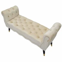 Viadurini Living Moderne Wohnzimmerbank-Rechteckige Bank aus Capitonnè-Stoff und Holz im modernen Design - Theodore