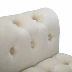 Viadurini Living Moderne Wohnzimmerbank-Rechteckige Bank aus Capitonnè-Stoff und Holz im modernen Design - Theodore