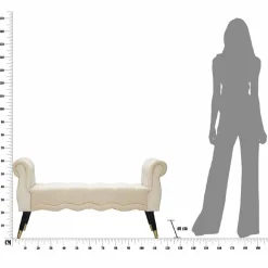 Viadurini Living Moderne Wohnzimmerbank-Rechteckige Bank aus Capitonnè-Stoff und Holz im modernen Design - Theodore