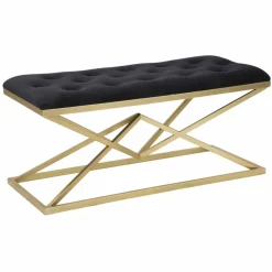 Viadurini Living Moderne Wohnzimmerbank-Rechteckige Bank im modernen Design aus Eisen und Stoff - Haily