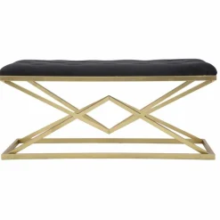 Viadurini Living Moderne Wohnzimmerbank-Rechteckige Bank im modernen Design aus Eisen und Stoff - Haily