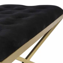 Viadurini Living Moderne Wohnzimmerbank-Rechteckige Bank im modernen Design aus Eisen und Stoff - Haily