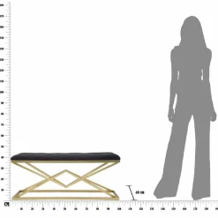 Viadurini Living Moderne Wohnzimmerbank-Rechteckige Bank im modernen Design aus Eisen und Stoff - Haily
