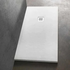 Viadurini Bathroom Rechteckige Duschwannen-Rechteckige Duschwanne 140x80 aus Harz mit Stahlgitter - Domio