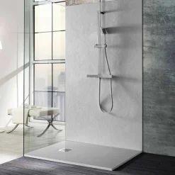 Viadurini Bathroom Rechteckige Duschwannen-Rechteckige Duschwanne 140x80 aus Harz mit Stahlgitter - Domio