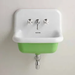 Viadurini Bathroom Vintage Waschbecken|Farbige Waschbecken-Rechteckige Keramikspüle mit farbigem Boden, Jordanien