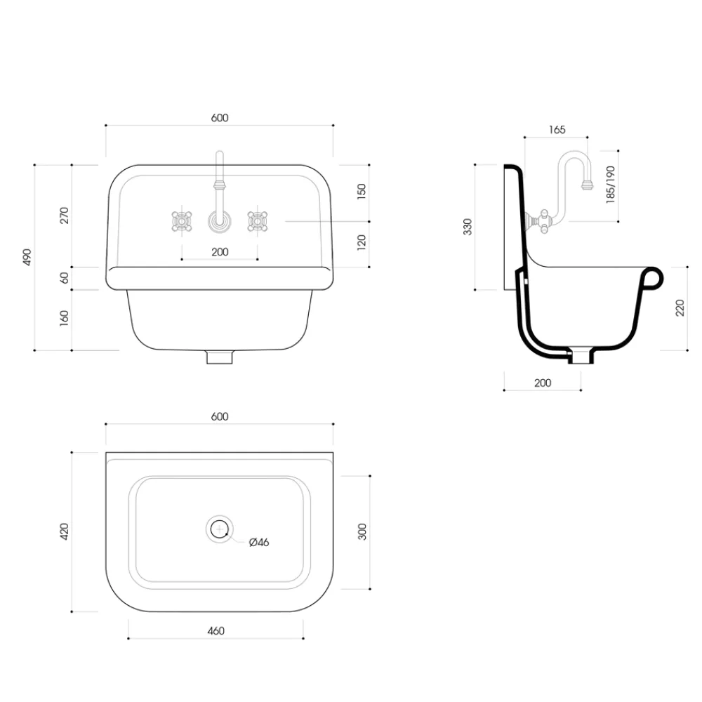 Viadurini Bathroom Vintage Waschbecken|Farbige Waschbecken-Rechteckige Keramikspüle mit farbigem Boden, Jordanien