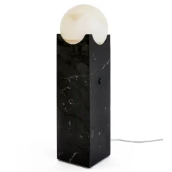 Viadurini Lighting Design Tischlampen-Rechteckige Lampe mit weißer Kugel und Marmorsockel Made in Italy - Koshi