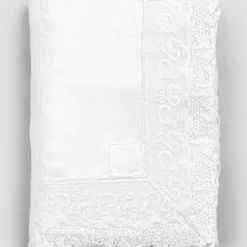 Viadurini Textile Tischdecken-Rechteckige Leinentischdecke mit Kante oder weißer Spitze, Luxusdesign - Davinci