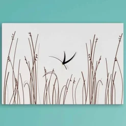 Viadurini Time Design Wanduhren-Rechteckige moderne Design-Wanduhr aus weißem Holz - filigran