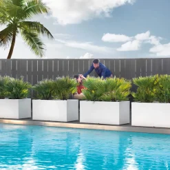 Viadurini in the Garden Gartenideen-Rechteckige Outdoor-Vase aus farbigem Polyethylen Made in Italy - Grau