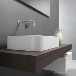 Viadurini Bathroom Keramikwaschbecken-Rechteckige rechteckige Arbeitsplatte Keramik Waschbecken - Tangulo