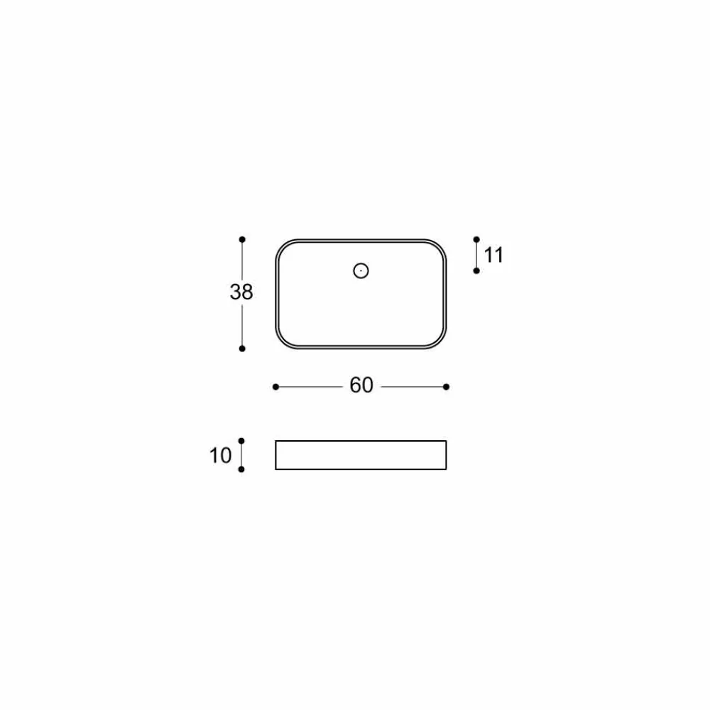 Viadurini Bathroom Keramikwaschbecken-Rechteckige rechteckige Arbeitsplatte Keramik Waschbecken - Tangulo