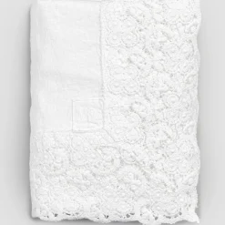 Viadurini Textile Tischdecken-Rechteckige Tischdecke aus Leinen und Spitzenbaumwolle im Luxusdesign - Olimpia