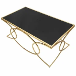 Viadurini Living Moderne Couchtische-Rechteckiger Couchtisch aus Eisen und schwarzem Designglas - Allegria