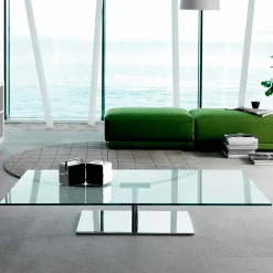 Viadurini Living Moderne Couchtische-Rechteckiger Couchtisch für das Wohnzimmer aus extra klarem oder Rauchglas - Giovannino