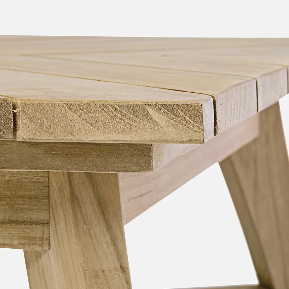 Viadurini in the Garden Garten Beistelltisch-Rechteckiger Couchtisch im Freien aus Teakholz, Homemotion - Stuart