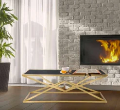 Viadurini Living Moderne Couchtische-Rechteckiger Couchtisch im modernen Design aus Eisen und Glas - Maggie