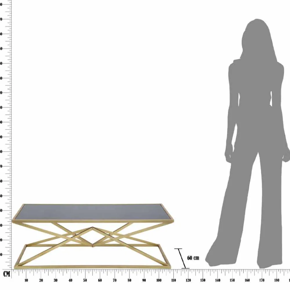 Viadurini Living Moderne Couchtische-Rechteckiger Couchtisch im modernen Design aus Eisen und Glas - Maggie