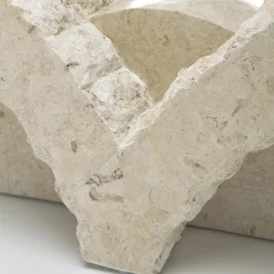 Viadurini Living Couchtische Aus Stein-Rechteckiger Couchtisch mit Sockel aus weißem Fossilstein – Gardenia