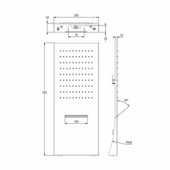 Viadurini Taps Duschköpfe-Rechteckiger Duschkopf aus Edelstahl Made in Italy - Net