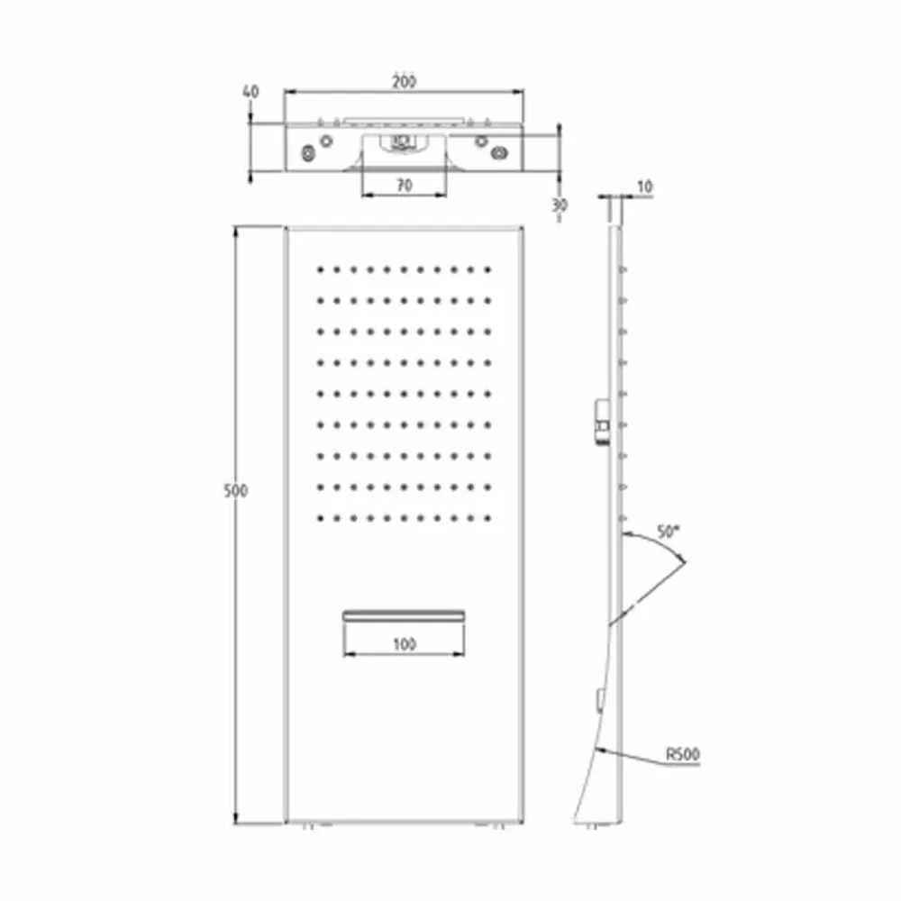 Viadurini Taps Duschköpfe-Rechteckiger Duschkopf aus Edelstahl Made in Italy - Net