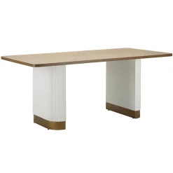 Viadurini Living Esstische-Rechteckiger Esstisch aus Holz mit Relieflinien verziert - Rachel