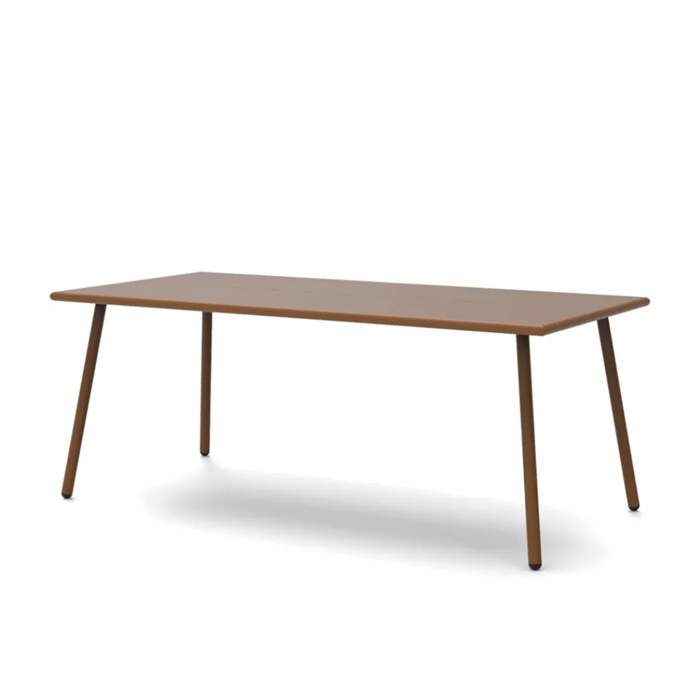 Viadurini in the Garden Gartentische Fest-Rechteckiger Esstisch für den Außenbereich aus verzinktem Stahl Made in Italy - Elvia