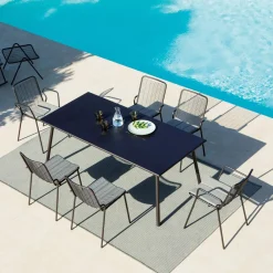 Viadurini in the Garden Gartentische Fest-Rechteckiger Esstisch für den Außenbereich aus verzinktem Stahl Made in Italy - Elvia