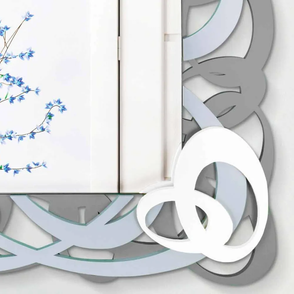 Viadurini Decor Wandspiegel-Rechteckiger farbiger hölzerner Wandspiegel des modernen Designs - Amalga