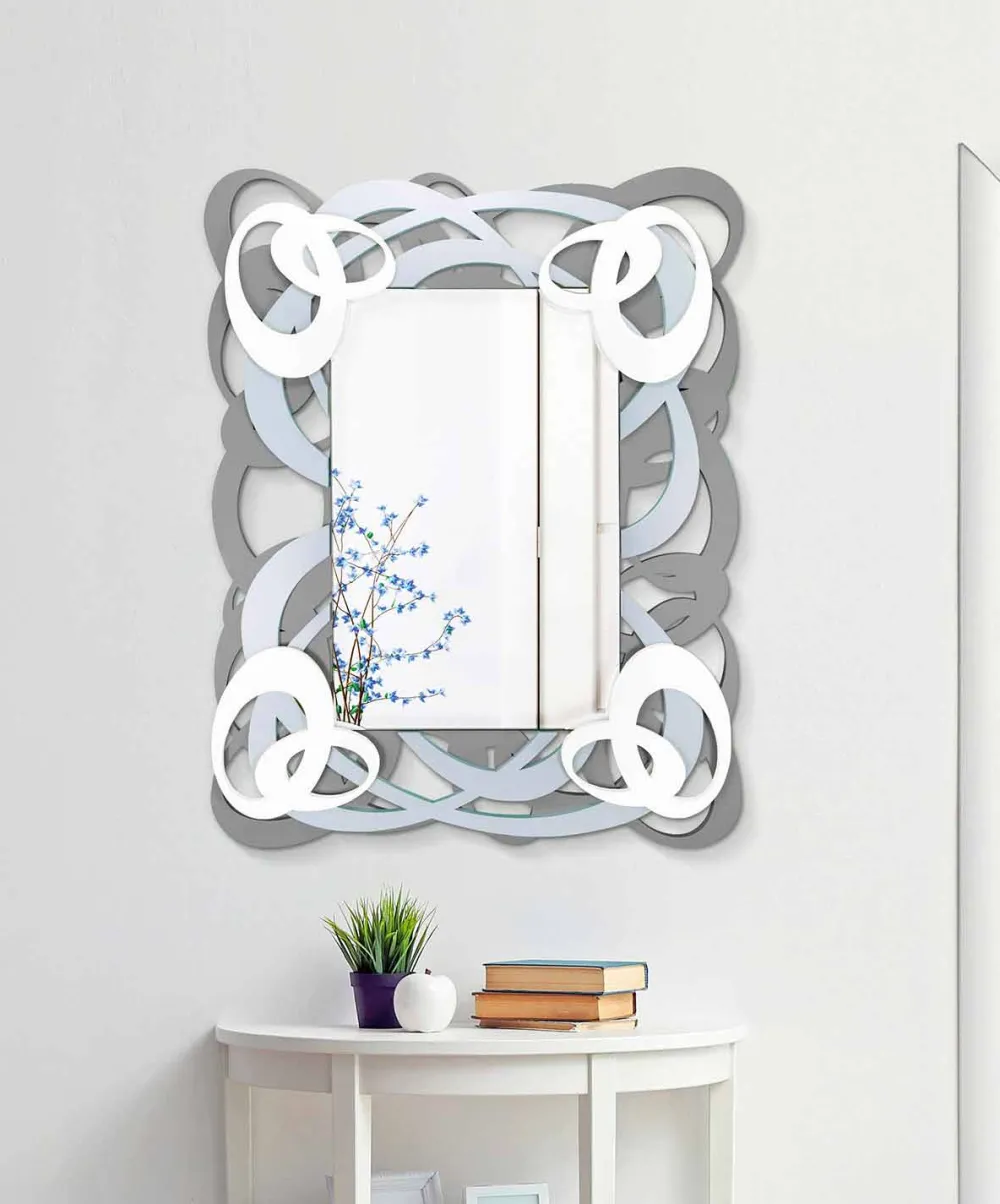 Viadurini Decor Wandspiegel-Rechteckiger farbiger hölzerner Wandspiegel des modernen Designs - Amalga