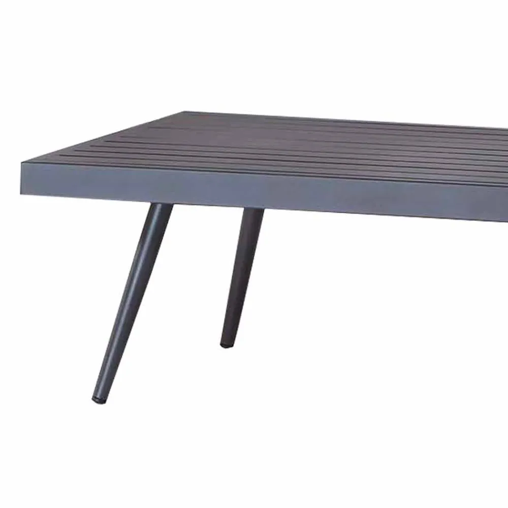 Viadurini in the Garden Garten Beistelltisch-Rechteckiger Garten-Couchtisch aus anthrazit lackiertem Aluminium - Rasti