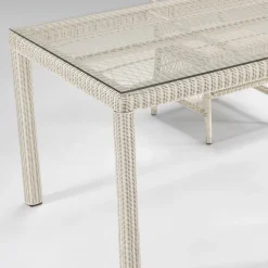 Viadurini in the Garden Gartentische Fest-Rechteckiger Gartentisch mit 2 Sesseln und 4 Stühlen - Gigi