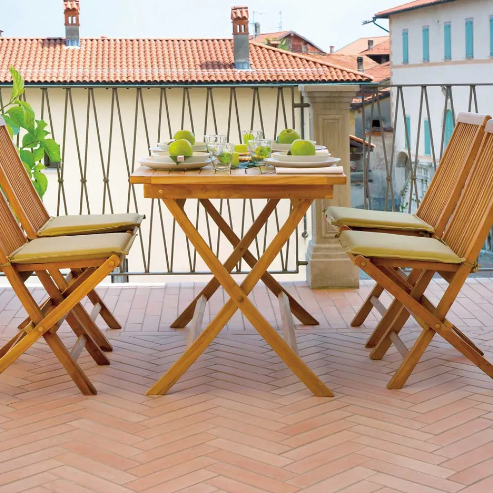 Viadurini in the Garden Gartentische Aus Teakholz-Rechteckiger Gartentisch 120x70 cm aus Teakholz - Alba