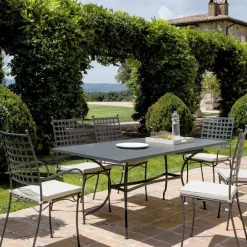 Viadurini in the Garden Gartentische Fest-Rechteckiger Gartentisch aus verzinktem Stahl Made in Italy - Sibo