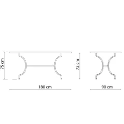 Viadurini in the Garden Gartentische Fest-Rechteckiger Gartentisch aus verzinktem Stahl Made in Italy - Sibo