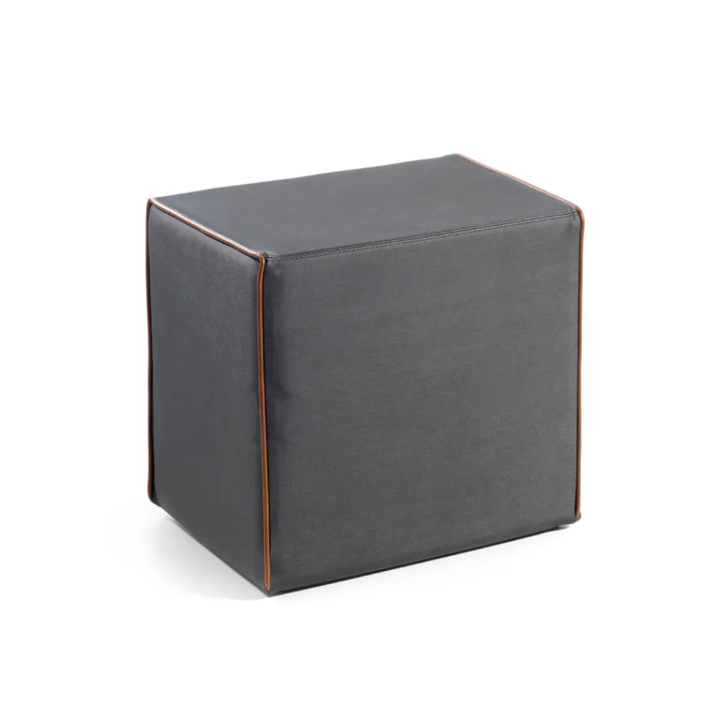 Viadurini Living Sitzsäcke|Sitzsäcke-Rechteckiger gepolsterter Pouf aus Stoff und kontrastierender Kante, hergestellt in Italien – Boreale