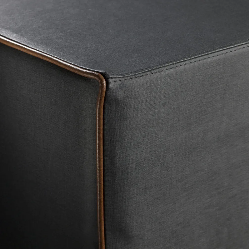 Viadurini Living Sitzsäcke|Sitzsäcke-Rechteckiger gepolsterter Pouf aus Stoff und kontrastierender Kante, hergestellt in Italien – Boreale