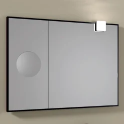 Viadurini Bathroom Badspiegel-Rechteckiger Holzspiegel und Vergrößerungsspiegel, hergestellt in Italien – Curie