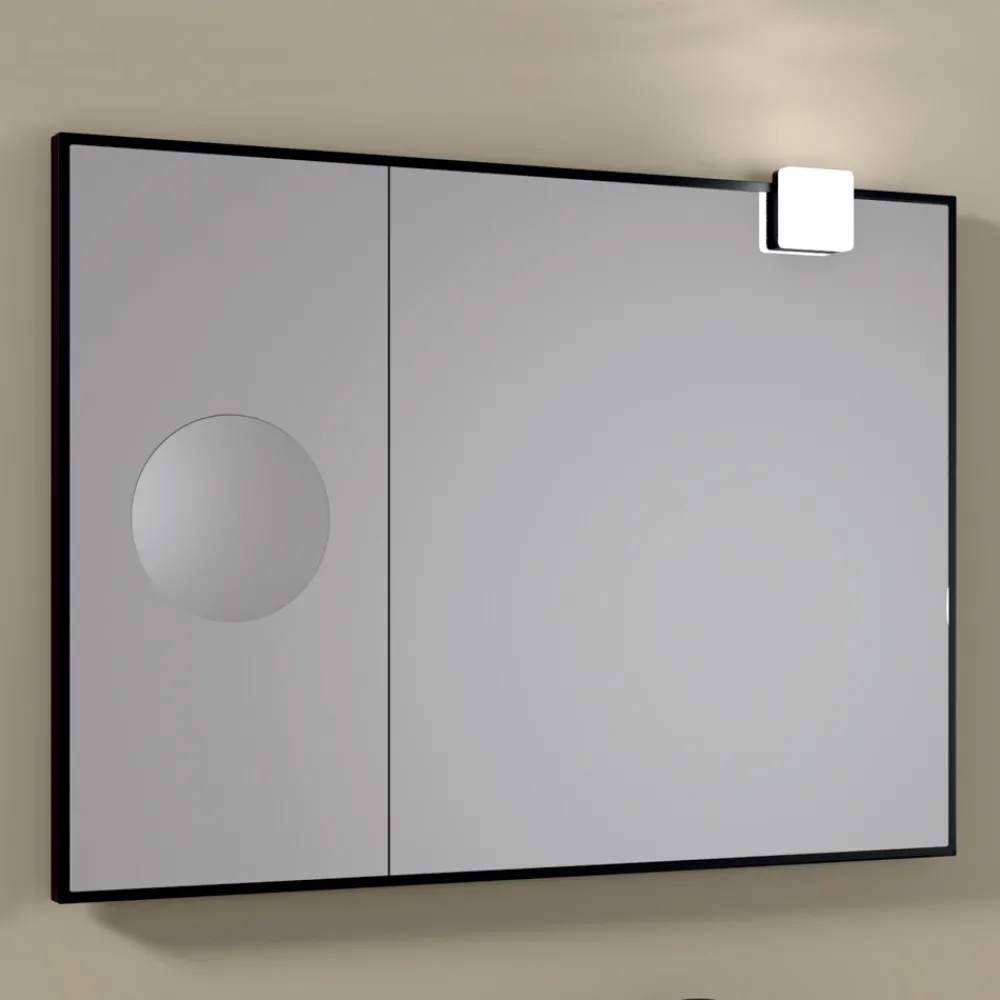 Viadurini Bathroom Badspiegel-Rechteckiger Holzspiegel und Vergrößerungsspiegel, hergestellt in Italien – Curie