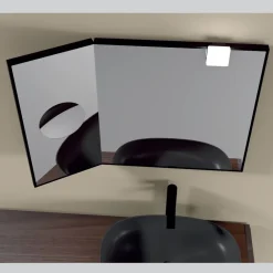 Viadurini Bathroom Badspiegel-Rechteckiger Holzspiegel und Vergrößerungsspiegel, hergestellt in Italien – Curie