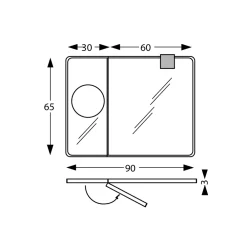 Viadurini Bathroom Badspiegel-Rechteckiger Holzspiegel und Vergrößerungsspiegel, hergestellt in Italien – Curie