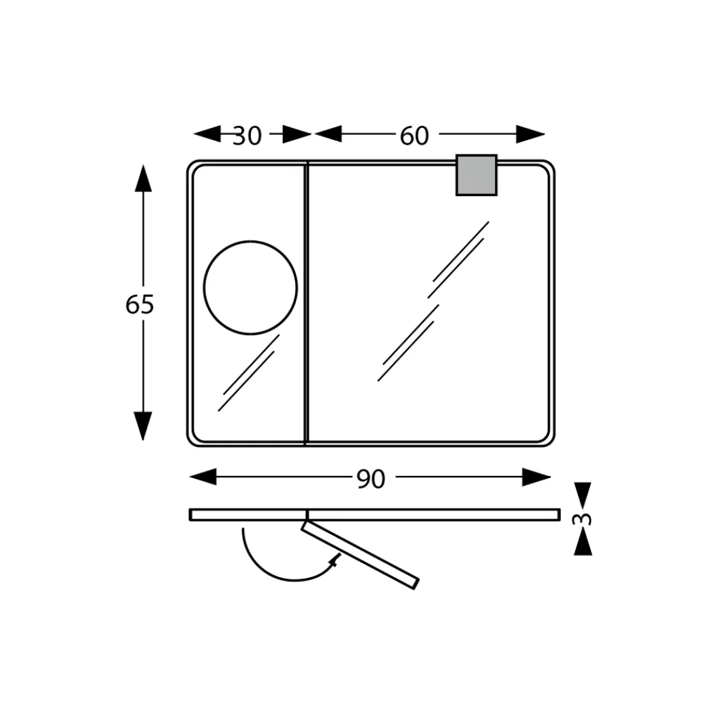 Viadurini Bathroom Badspiegel-Rechteckiger Holzspiegel und Vergrößerungsspiegel, hergestellt in Italien – Curie