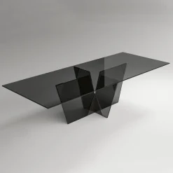 Viadurini Living Esstische Nach Mass|Esstische-Rechteckiger Küchentisch mit Glasplatte und Untergestell Made in Italy - Tiseo