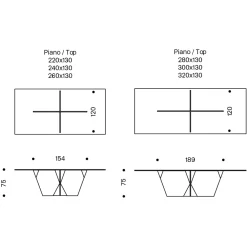 Viadurini Living Esstische Nach Mass|Esstische-Rechteckiger Küchentisch mit Glasplatte und Untergestell Made in Italy - Tiseo