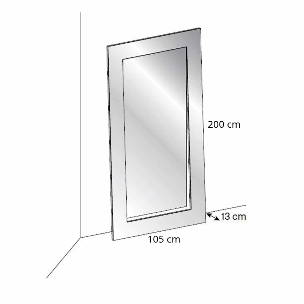 Viadurini Living Standspiegel-Rechteckiger moderner Entwurf Freistehender Spiegel Made in Italy - Salamina