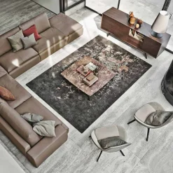 Viadurini Living Teppiche-Rechteckiger rechteckiger Wohnzimmerteppich aus Wolle, Baumwolle und Viskose Made in Italy