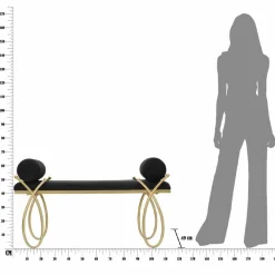 Viadurini Living Moderne Wohnzimmerbank-Rechteckiger Sitzbankstoff im modernen Design, Eisen und MDF - Harding