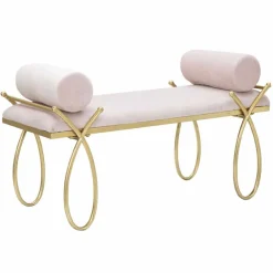 Viadurini Living Moderne Wohnzimmerbank-Rechteckiger Sitzbankstoff im modernen Design, Eisen und MDF - Harding